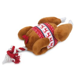 Peluche sonore DINDE de Noël avec corde