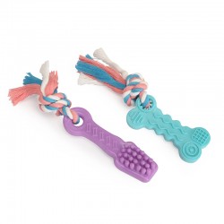 Lot jouets BROSSE À DENTS & os avec corde