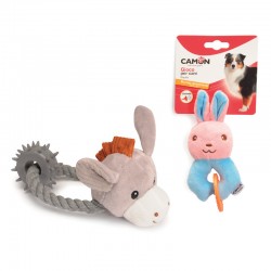 Peluche sonore LAPIN ou ÂNE avec corde