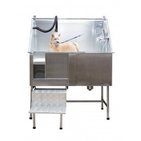 Baignoire de toilettage pour chien - acier inoxydable - jusqu'à 60 kg